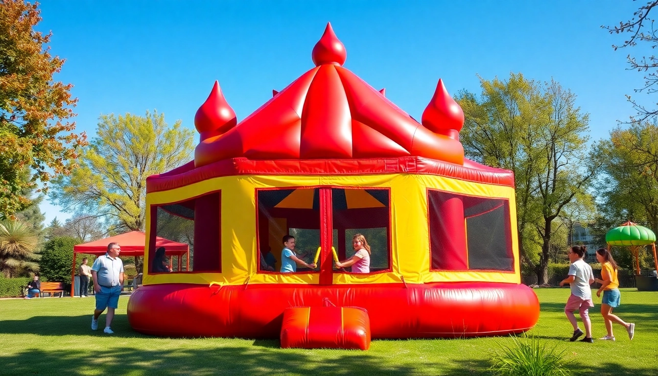 Bounce house rental near me providing fun and entertainment for families at outdoor events.