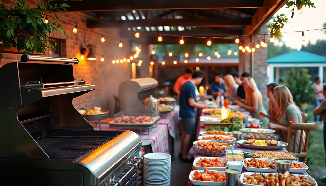 Experience our Caterer für Grillbuffet und BBQ in Berlin, showcasing a vibrant outdoor event with delicious grilled foods.