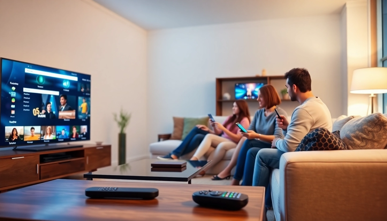 Engage with vibrant IPTV services in a modern setting showcasing various entertainment options.