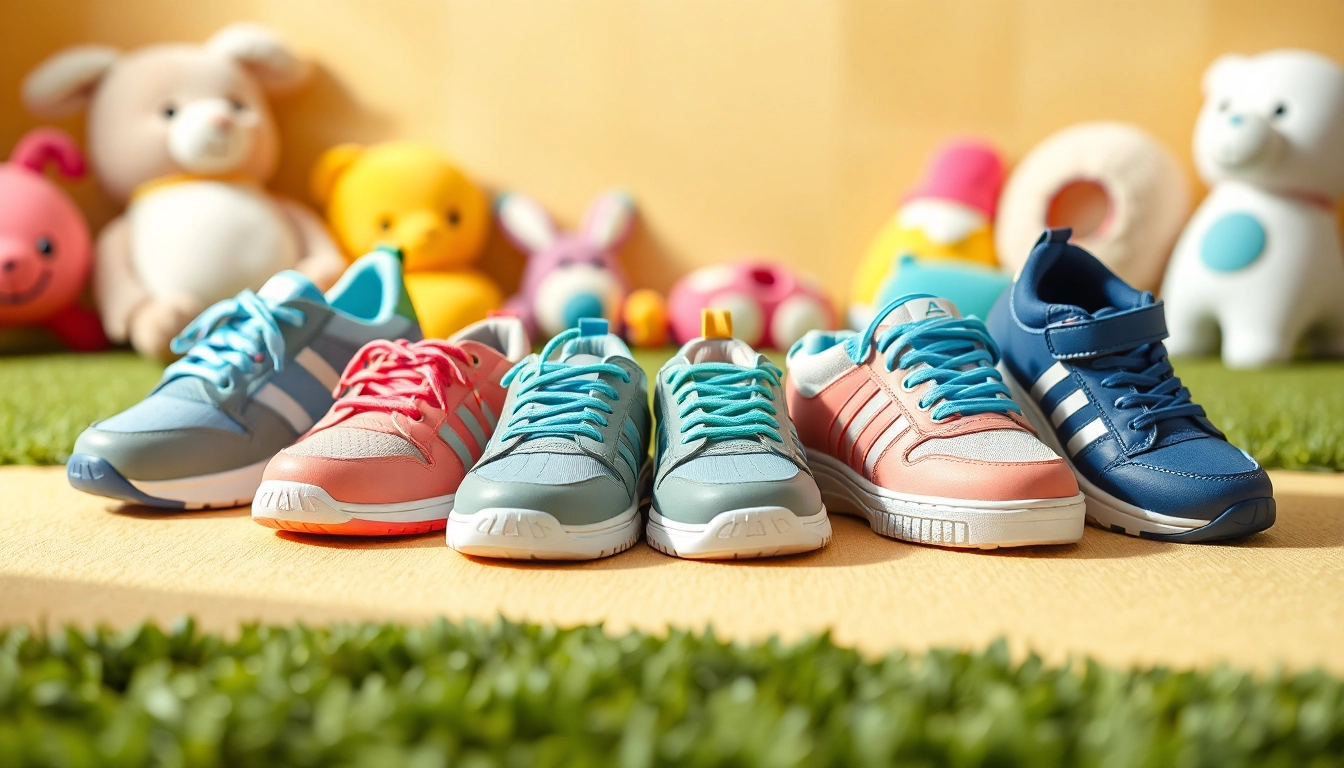 Bequeme und flexible Kinderschuhe für Kinder in lebendigen Farben zur Förderung aktiver Bewegungen.