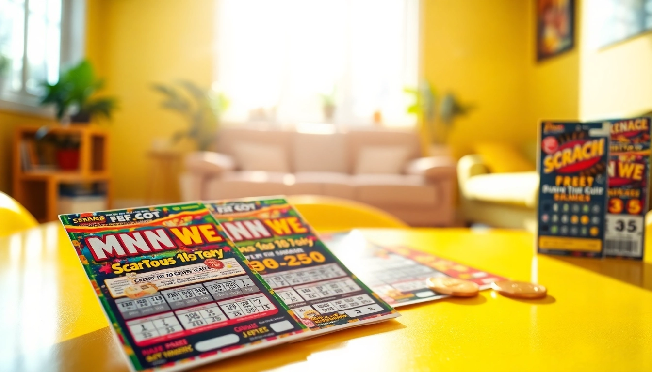 Check out the best mn scratch off tickets displayed beautifully on a vibrant table.