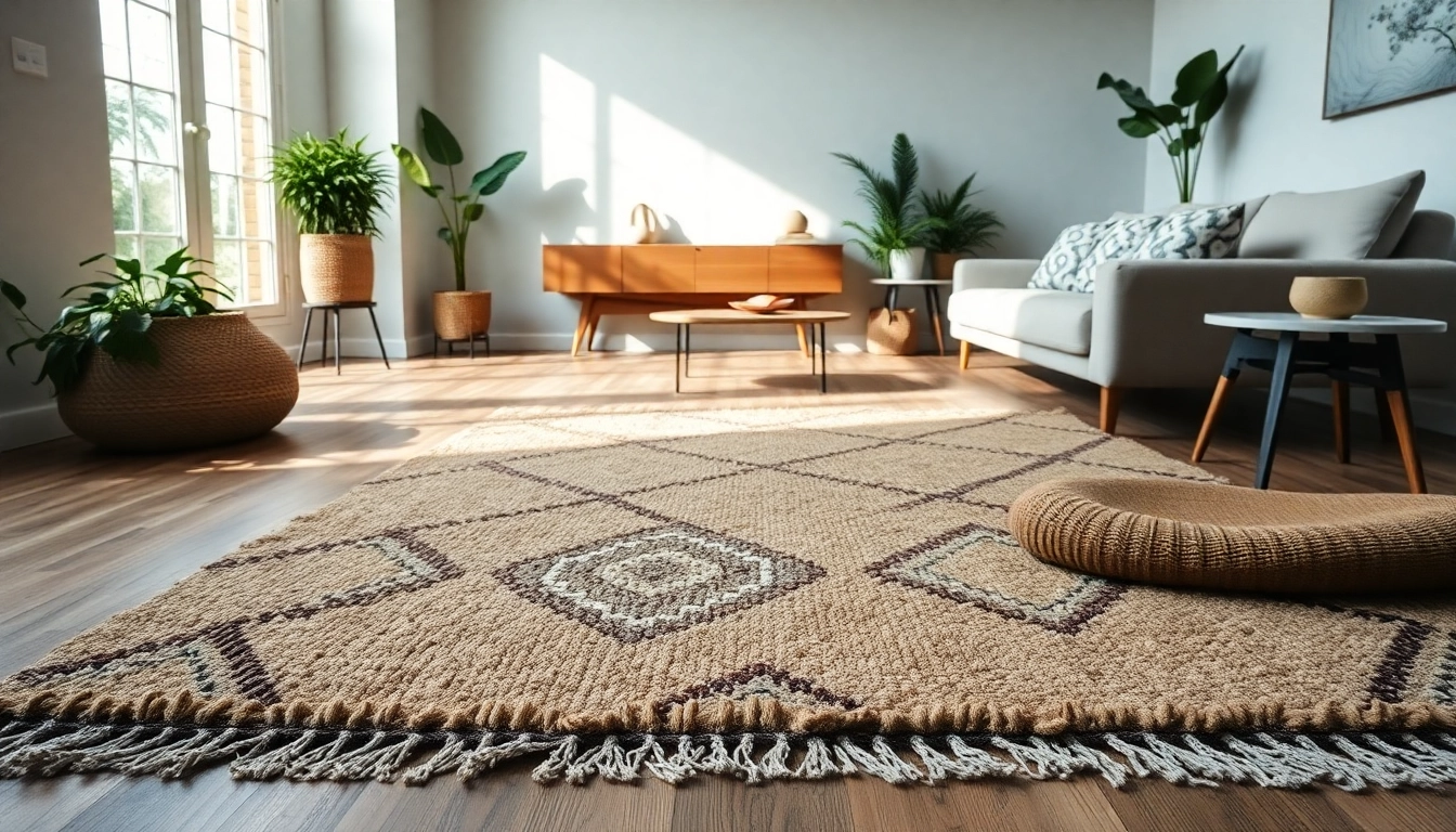 Enhance your living space with Beni Ourain rugs featuring intricate designs.