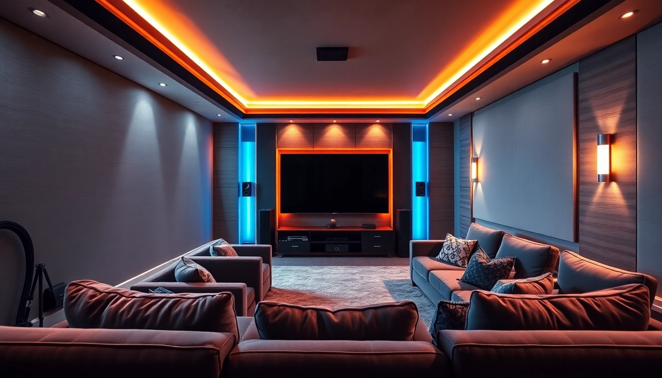 Experience top-quality home theater installation near me with a modern media room setup.