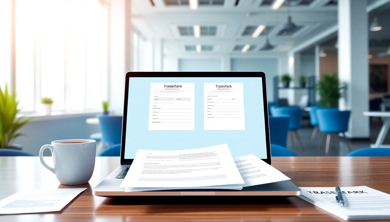 Streamlined interface of an online trademark registration platform for efficient applications.