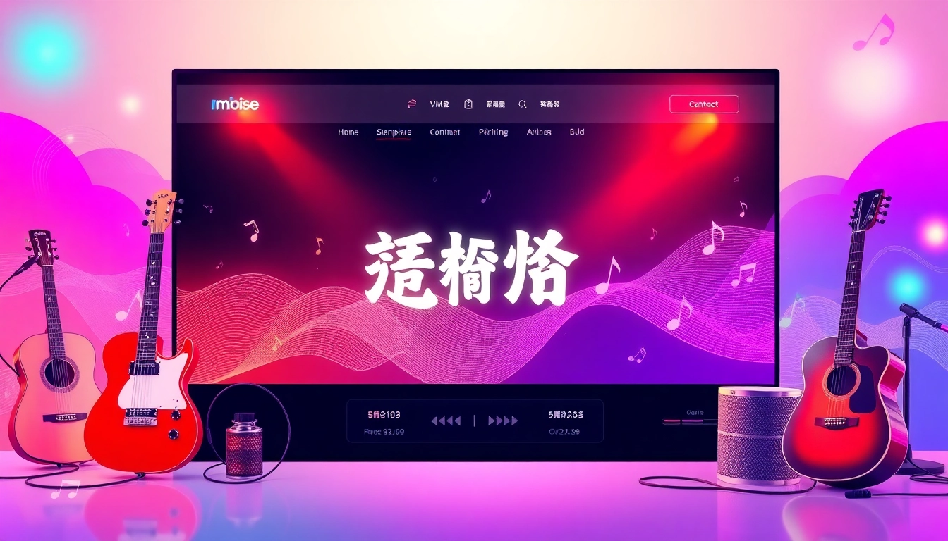 Explore the vibrant design of 汽水音乐官网 with colorful music-themed elements.
