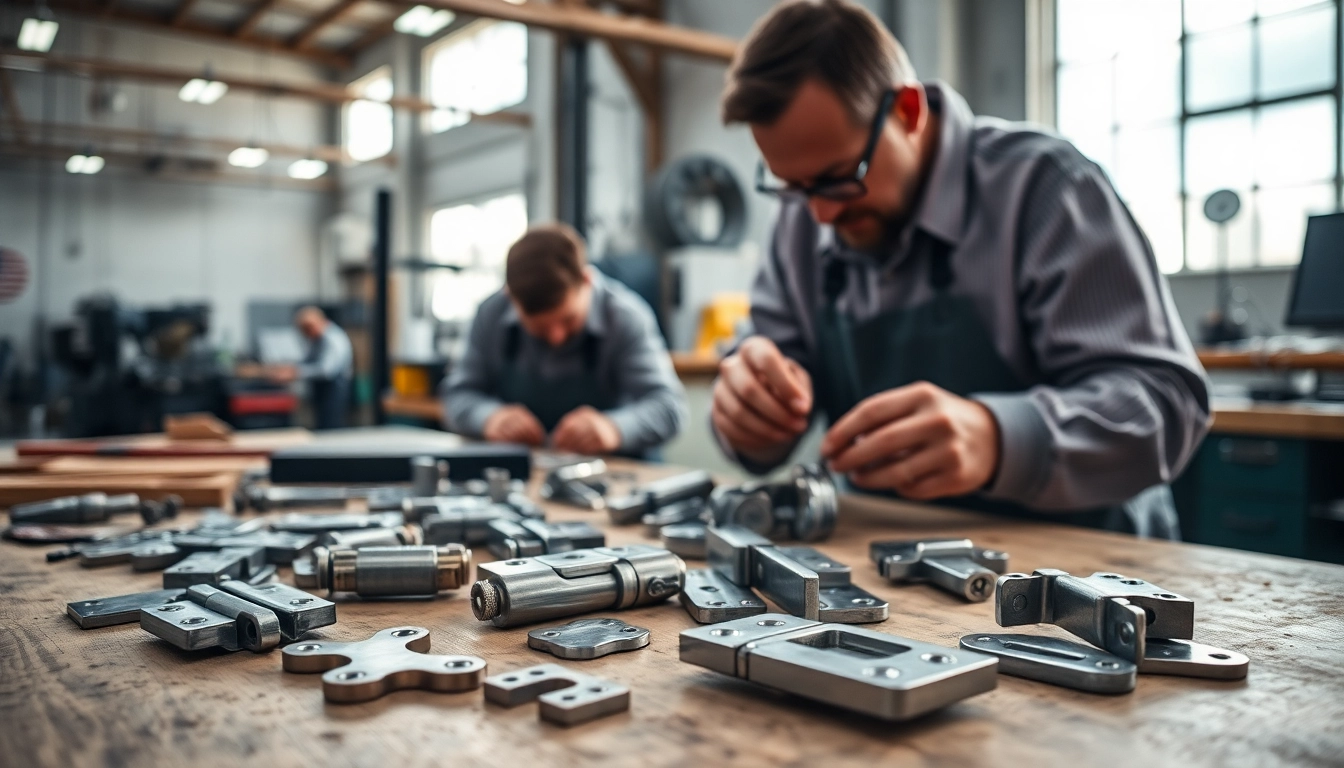 Cabinet hinge manufacturers demonstrating quality craftsmanship and precision in a modern workshop.