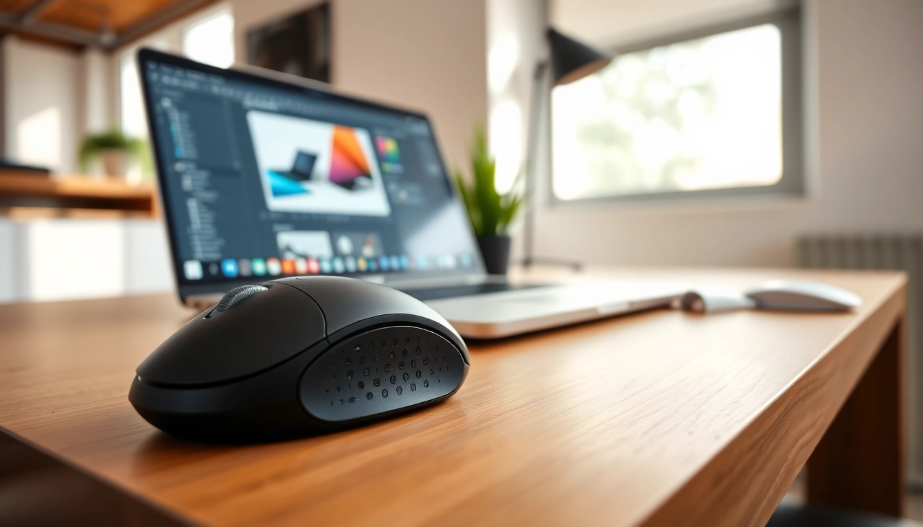 Enhance your workspace with a professional computer mouse showcasing customizable features.