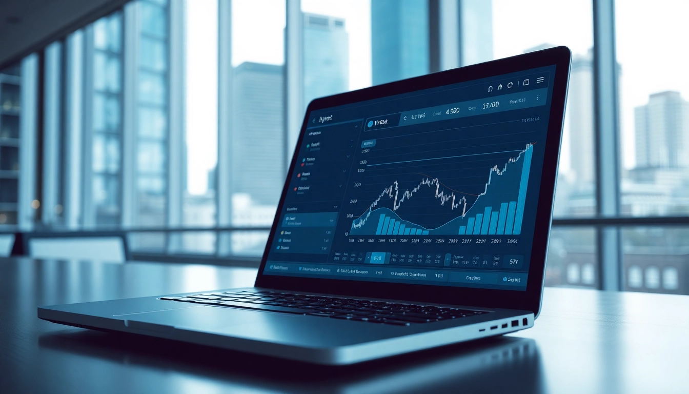 Engaging visual of kyber swap trading interface on a sleek laptop, showcasing modern technology.