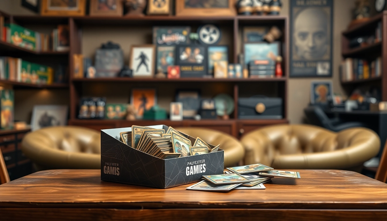 Engaging collection of a booster box with vibrant cards on a cozy gaming table.