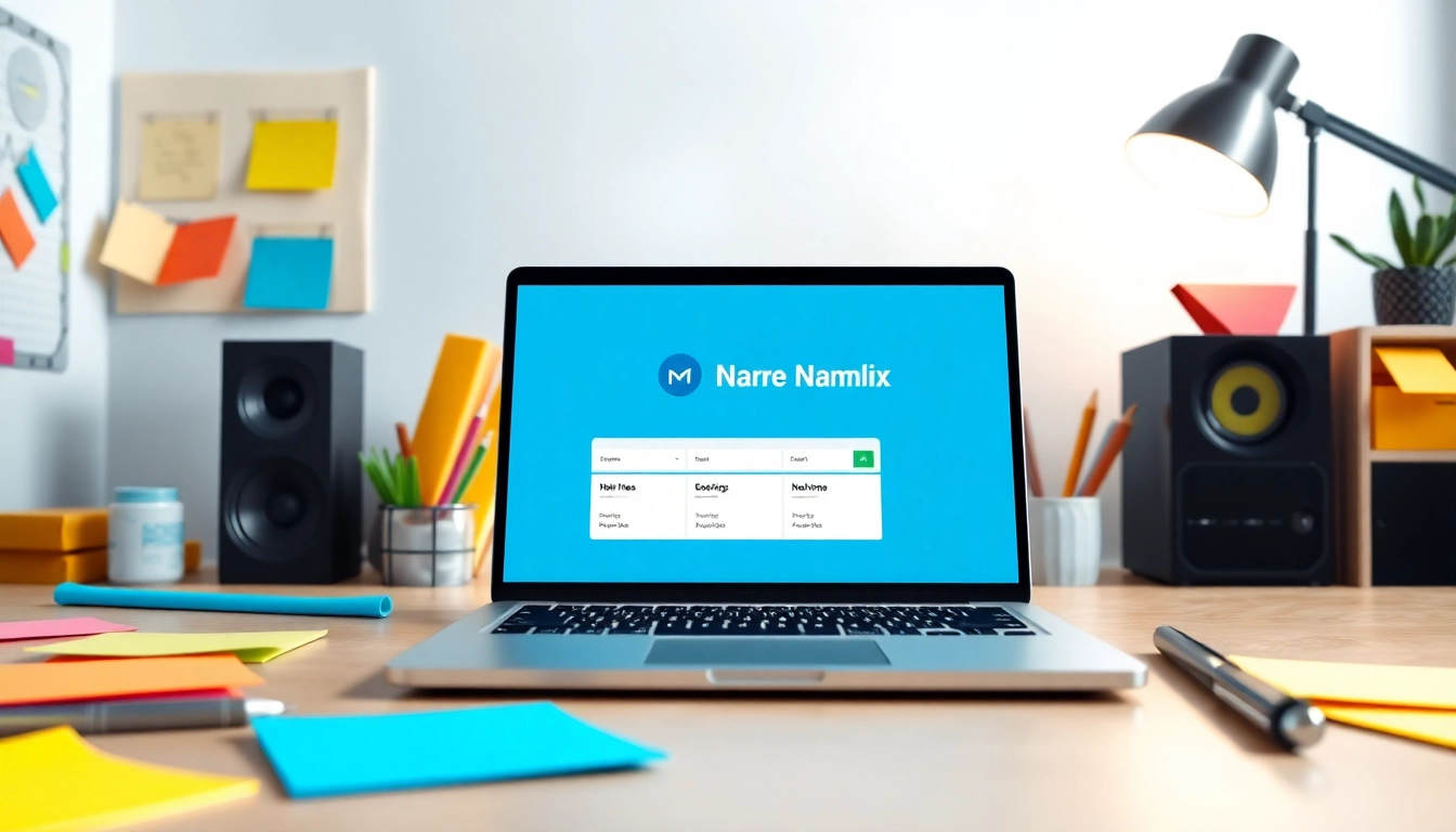 Generate unique names with the namlix name generator in a creative workspace setting.