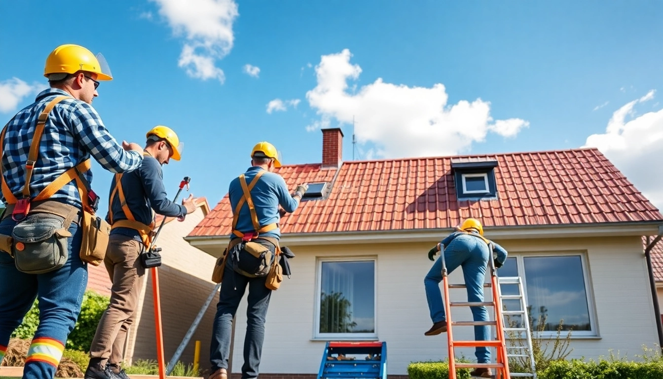 Dakrenovatie Arnhem showcasing skilled workers renovating a residential roof with high-quality materials.