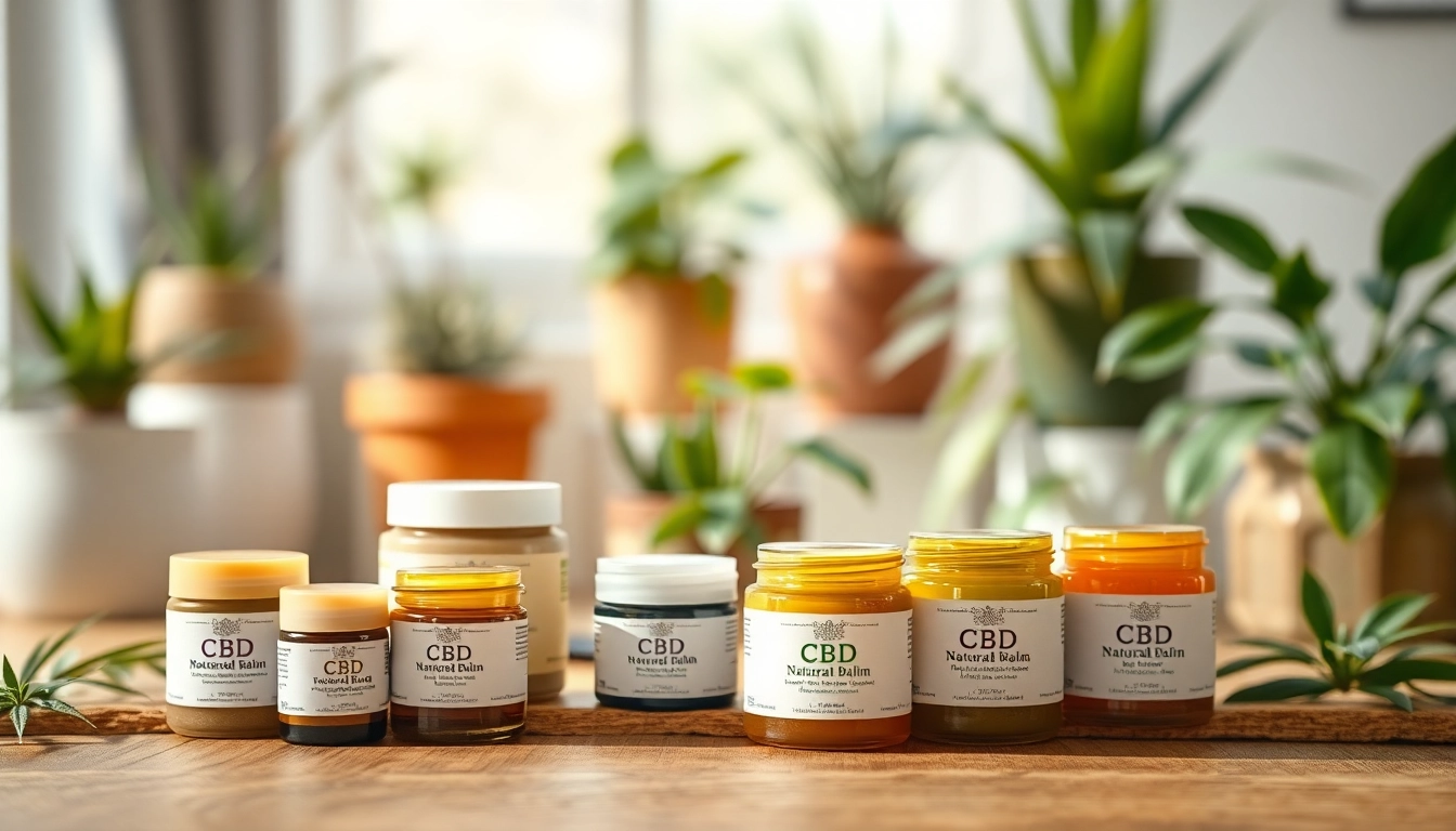 CBD Balms displayed artistically on a wooden surface, showcasing their natural ingredients.