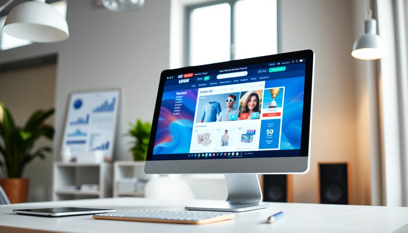 Onlineshop erstellen lassen mit modernem Design auf einem Computerbildschirm.