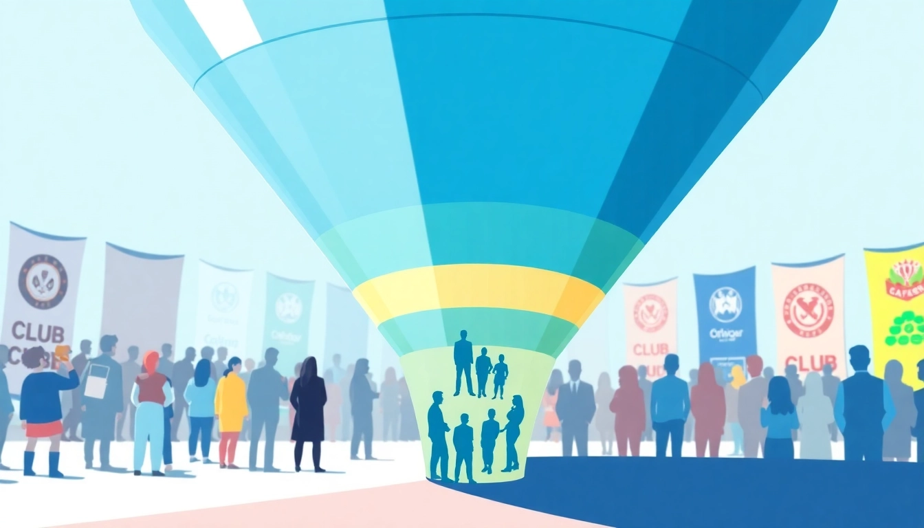 Visualize Funnels for clubs and organizations indicating the member journey throughout their development.