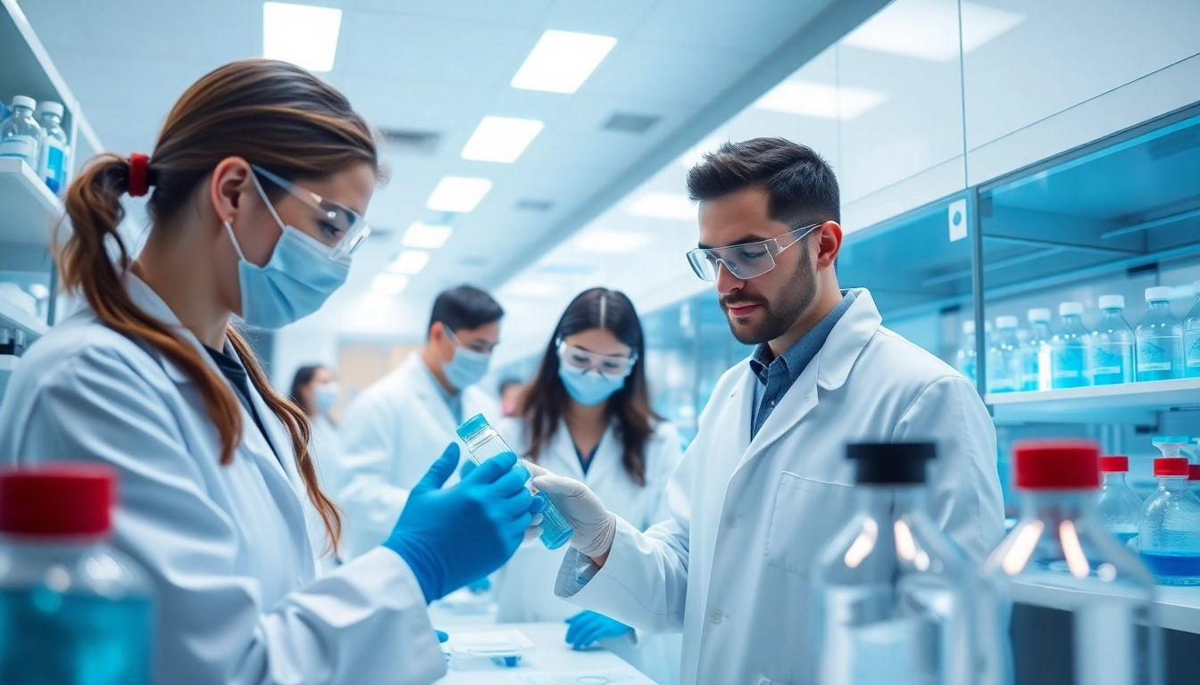 Working scientists in a lab using TeSR™ media for all check in pluripotent stem cell research.