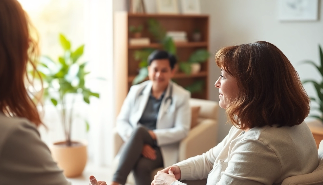 Anxiety treatment dubai session with a therapist and client in a calming environment.