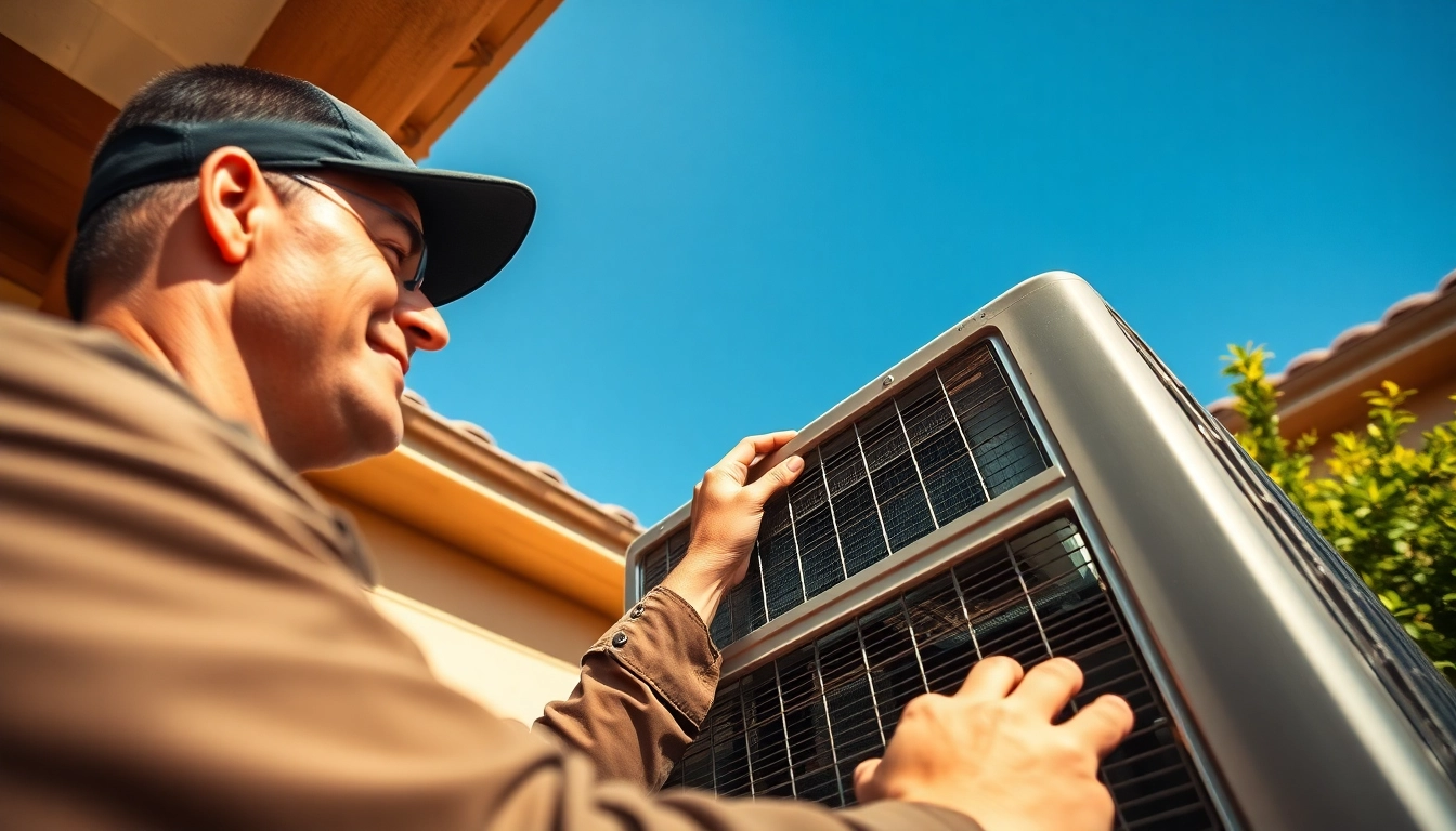 Expert HVAC technician providing ac repair glendale az service in a sunny residential setting.