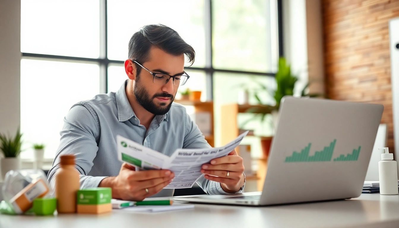 Selling wholesale on amazon with an Amazon seller analyzing products in a bright office environment.
