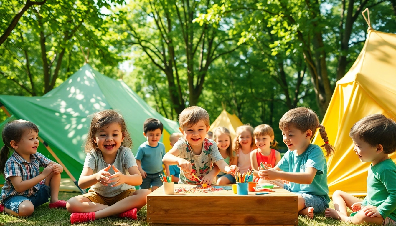Children actively enjoying various activities at holiday camps amidst a vibrant outdoor setting.