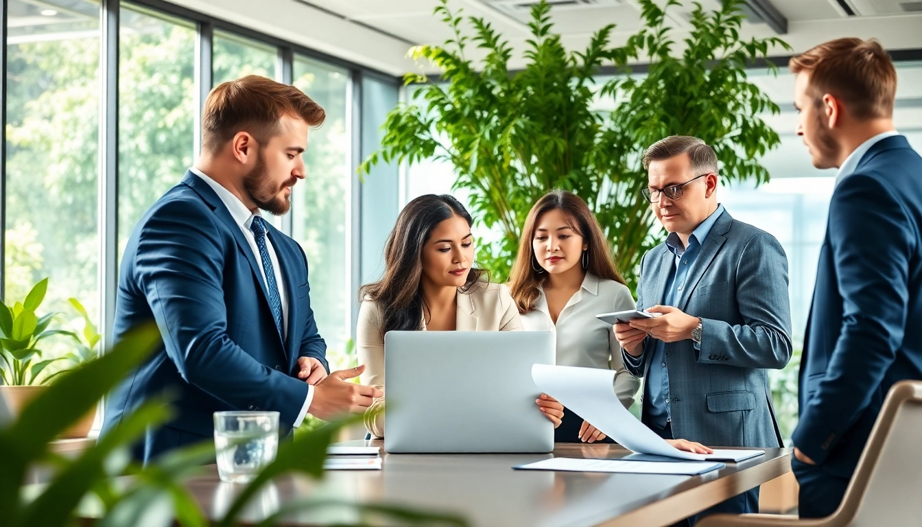 Quickplus Business Consultants team collaborating in a bright, modern office.