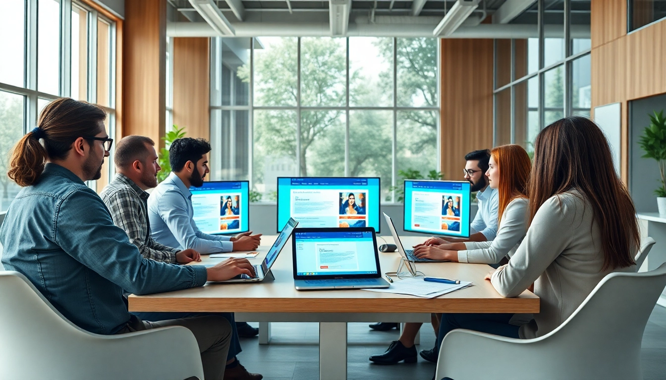 Collaboration among top web design companies in kansas city showcasing creativity in modern office.