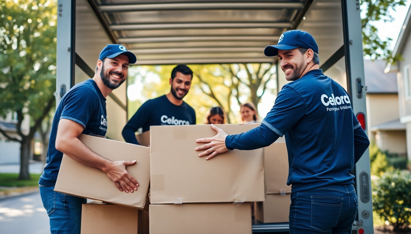Local Toronto movers packing a truck for a family move in a sunny residential neighborhood.